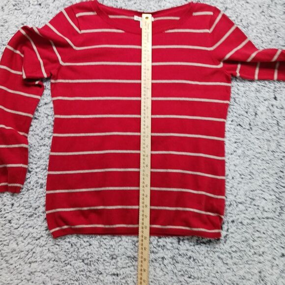 Banana Republic Womans XL Lightweight Long Sleeve Striped Sweater w/ Elbow Patch - Picture 7 of 12